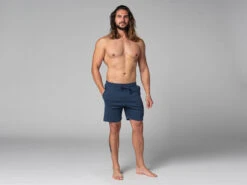 Short de Yoga pour Homme en Coton Bio - Bleu - Taille S (38/40) -CHIN MUDRA Soldes short de yoga homme coton bio 1635436643617ac86301b24