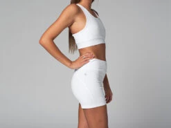 Short De Yoga Slim en Coton Bio - Blanc - Taille XS (36) - Vêtements de Yoga Femme -CHIN MUDRA Soldes short de yoga slim bio 16358456956181063fc7f0f