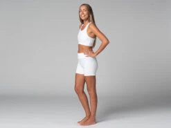 Short De Yoga Slim en Coton Bio - Blanc - Taille XS (36) - Vêtements de Yoga Femme -CHIN MUDRA Soldes short de yoga slim bio 163584572961810661a361d