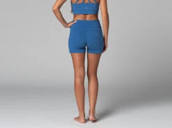 Short de Yoga Slim - Bio Bleu - Taille XS 36 - Vêtements de Yoga Femme en Coton Bio -CHIN MUDRA Soldes short de yoga slim bio 163584576561810685765d9
