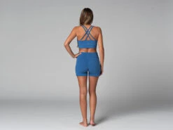 Short de Yoga Slim - Bio Bleu - Taille XS 36 - Vêtements de Yoga Femme en Coton Bio -CHIN MUDRA Soldes short de yoga slim bio 1635845793618106a19641e