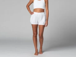 Short Femme Traditionnel Iyengar en Coton Bio - Blanc Taille XS/36