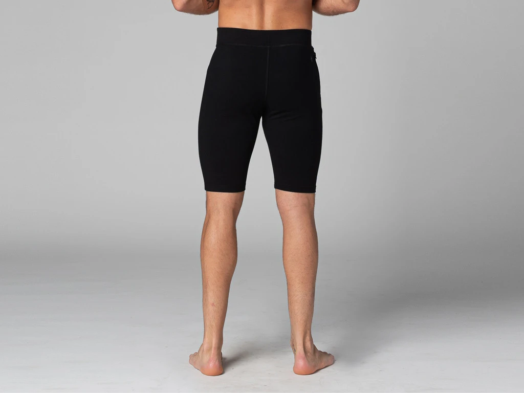 Short Homme Style Cycliste en Coton Bio Noir - Taille S (38/40) - Vêtements de Yoga 3 Short Homme Style Cycliste en Coton Bio Noir - Taille S (38/40) - Vêtements de Yoga – Image 3