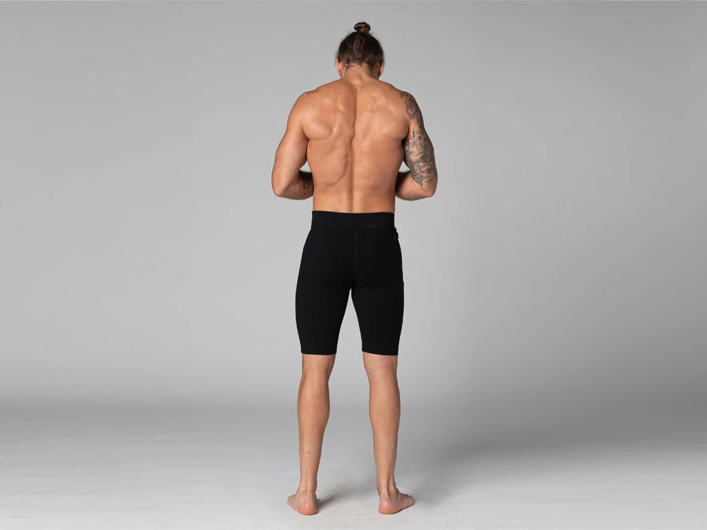 Short Homme Style Cycliste en Coton Bio Noir - Taille S (38/40) - Vêtements de Yoga 8 Short Homme Style Cycliste en Coton Bio Noir - Taille S (38/40) - Vêtements de Yoga – Image 8