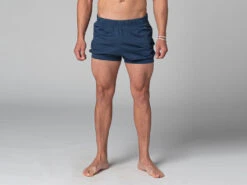 Short Homme Traditionnel Iyengar en Coton Bio Bleu - Taille S 38/40