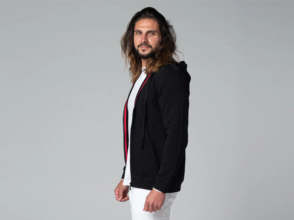 Sweat à Capuche Homme 100% Coton Bio Noir - Taille S (38/40) | Vêtements de Yoga Écologiques 5 Sweat à Capuche Homme 100% Coton Bio Noir - Taille S (38/40) | Vêtements de Yoga Écologiques – Image 5