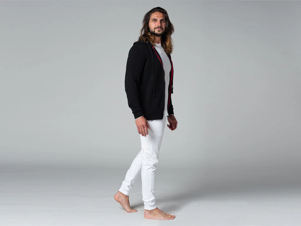 Sweat à Capuche Homme 100% Coton Bio Noir - Taille S (38/40) | Vêtements de Yoga Écologiques 8 Sweat à Capuche Homme 100% Coton Bio Noir - Taille S (38/40) | Vêtements de Yoga Écologiques – Image 8