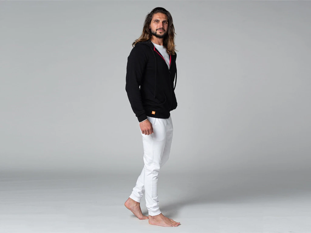 Sweat à Capuche Homme 100% Coton Bio Noir - Taille S (38/40) | Vêtements de Yoga Écologiques 9 Sweat à Capuche Homme 100% Coton Bio Noir - Taille S (38/40) | Vêtements de Yoga Écologiques – Image 9