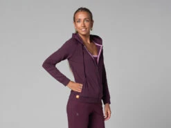 Sweat Capuche Femme Bio Prune - Taille XS 36 - Vêtement de Yoga en Coton Bio -CHIN MUDRA Soldes sweat capuche femme bio 16358430796180fc0736fad