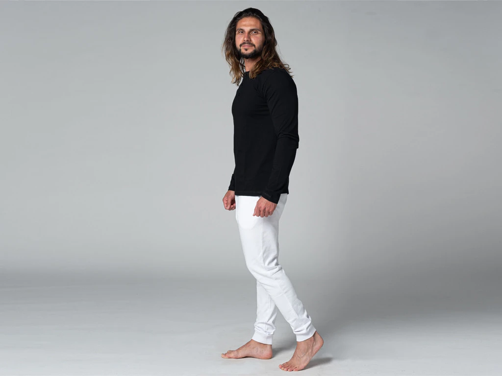 T-Shirt TAPAN 3 Boutons 100% Coton Bio Noir - Vêtements de Yoga Homme - Taille S (38/40) 8 T-Shirt TAPAN 3 Boutons 100% Coton Bio Noir - Vêtements de Yoga Homme - Taille S (38/40) – Image 8