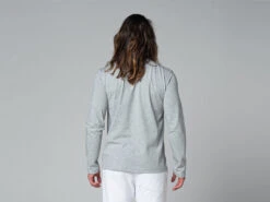 T-Shirt TAPAN 3 Boutons 100% Coton Bio Gris Homme - Taille S 38/40 | Vêtements de Yoga Écologiques -CHIN MUDRA Soldes t shirt tapan 3 boutons 100 bio 16353411306179534a57e9a