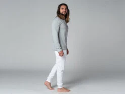 T-Shirt TAPAN 3 Boutons 100% Coton Bio Gris Homme - Taille S 38/40 | Vêtements de Yoga Écologiques -CHIN MUDRA Soldes t shirt tapan 3 boutons 100 bio 16353411646179536c1441d
