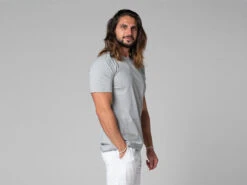 T-Shirt Tapan Manches Courtes 100% Coton Bio Gris Homme - Taille S (38/40) -CHIN MUDRA Soldes t shirt tapan manches courtes 100 bio 1635410320617a619009398