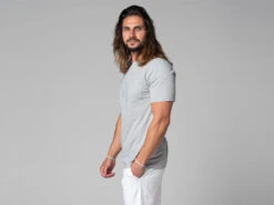 T-Shirt Tapan Manches Courtes 100% Coton Bio Gris Homme - Taille S (38/40) -CHIN MUDRA Soldes t shirt tapan manches courtes 100 bio 1635410333617a619d7d96e