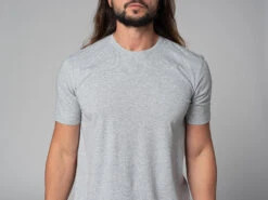 T-Shirt Tapan Manches Courtes 100% Coton Bio Gris Homme - Taille S (38/40) -CHIN MUDRA Soldes t shirt tapan manches courtes 100 bio 1635410339617a61a3f3a49