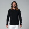 T-Shirt Tapan Manches Longues 100% Coton Bio Noir Homme - Taille S 38/40 | Vêtements de Yoga Écologiques