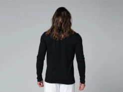 T-Shirt Tapan Manches Longues 100% Coton Bio Noir Homme - Taille S 38/40 | Vêtements de Yoga Écologiques -CHIN MUDRA Soldes t shirt tapan manches longues 100 bio 16353457156179653398423
