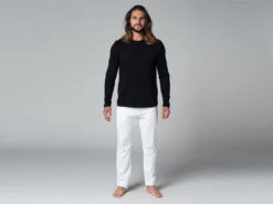 T-Shirt Tapan Manches Longues 100% Coton Bio Noir Homme - Taille S 38/40 | Vêtements de Yoga Écologiques -CHIN MUDRA Soldes t shirt tapan manches longues 100 bio 16353457356179654743dac