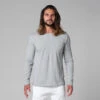 T-Shirt Tapan Manches Longues 100% Coton Bio Gris Homme - Taille S 38/40 - Vêtements de Yoga Écoresponsable -CHIN MUDRA Soldes t shirt tapan manches longues 100 bio 163534600661796656b6f5c