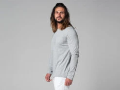 T-Shirt Tapan Manches Longues 100% Coton Bio Gris Homme - Taille S 38/40 - Vêtements de Yoga Écoresponsable -CHIN MUDRA Soldes t shirt tapan manches longues 100 bio 163534602161796665a4aab