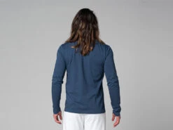 T-Shirt Tapan Manches Longues 100% Coton Bio Bleu - Taille S 38/40 | Vêtements de Yoga Homme -CHIN MUDRA Soldes t shirt tapan manches longues 100 bio 16353463276179679796fc5