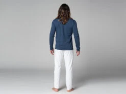 T-Shirt Tapan Manches Longues 100% Coton Bio Bleu - Taille S 38/40 | Vêtements de Yoga Homme -CHIN MUDRA Soldes t shirt tapan manches longues 100 bio 1635346349617967ad5c27d
