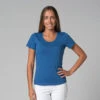T-Shirt TARA M/C Col Large 100% Coton Bio Bleu XS - 36 | Vêtements de Yoga Femme -CHIN MUDRA Soldes t shirt tara m c col large 100 bio 16352539896177fee53437d