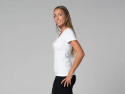 T-Shirt TARA M/C Col Large 100% Coton Bio - Blanc - XS (36) - Vêtements de Yoga Femme -CHIN MUDRA Soldes t shirt tara m c col large 100 bio 16352541506177ff86815cd