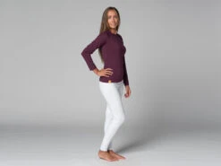 T-Shirt Tara M/L Ras Du Cou Bio Prune - Coton Bio pour Yoga Femme - Taille XS (36) -CHIN MUDRA Soldes t shirt tara m l ras du cou bio 1635260007617816672f8d9