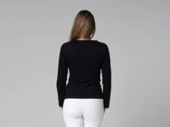 T-Shirt Tara M/L Ras Du Cou Bio Noir Noir XS - 36 | Vêtements de Yoga Femme en Coton Bio -CHIN MUDRA Soldes t shirt tara m l ras du cou bio 1635260848617819b03e363