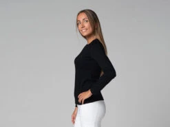 T-Shirt Tara M/L Ras Du Cou Bio Noir Noir XS - 36 | Vêtements de Yoga Femme en Coton Bio -CHIN MUDRA Soldes t shirt tara m l ras du cou bio 1635260852617819b4e4fa2