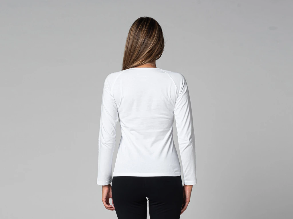 T-Shirt Tara M/L Ras Du Cou Bio Blanc - Yoga Femme en Coton Bio - Taille XS 36 3 T-Shirt Tara M/L Ras Du Cou Bio Blanc - Yoga Femme en Coton Bio - Taille XS 36 – Image 3