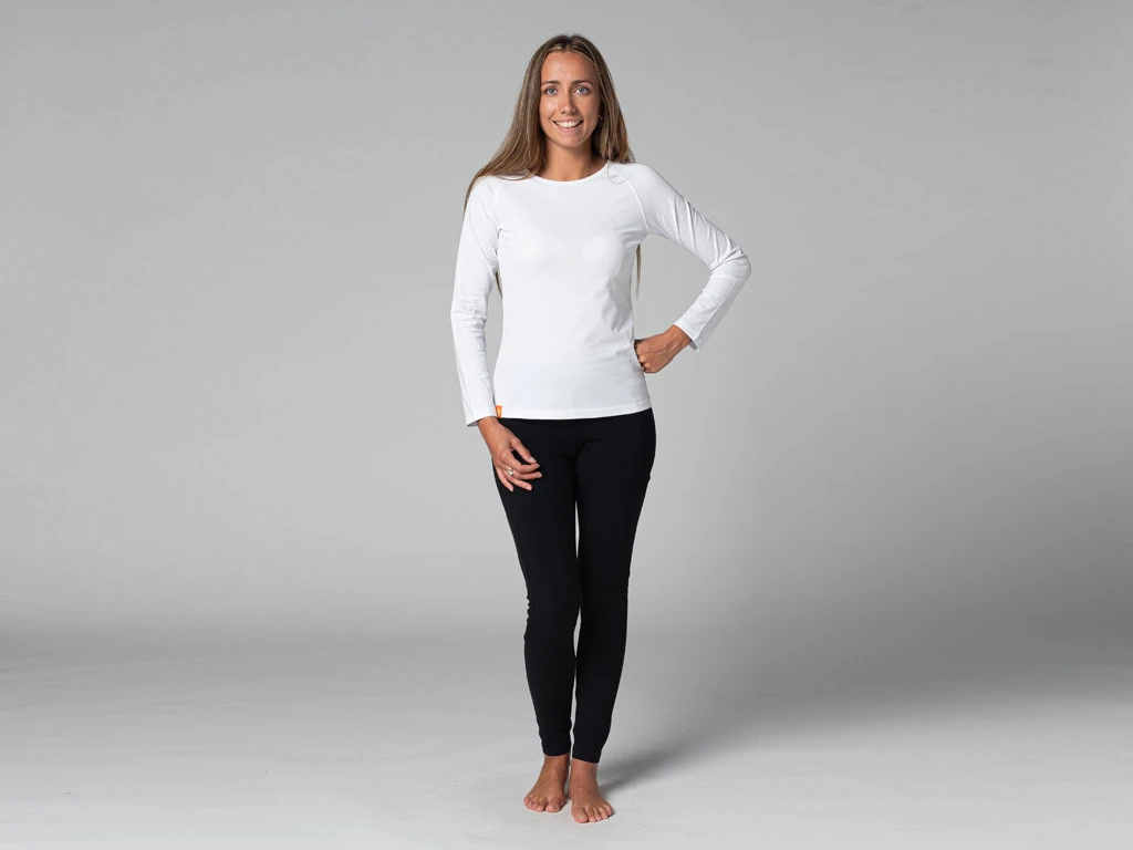 T-Shirt Tara M/L Ras Du Cou Bio Blanc - Yoga Femme en Coton Bio - Taille XS 36 5 T-Shirt Tara M/L Ras Du Cou Bio Blanc - Yoga Femme en Coton Bio - Taille XS 36 – Image 5