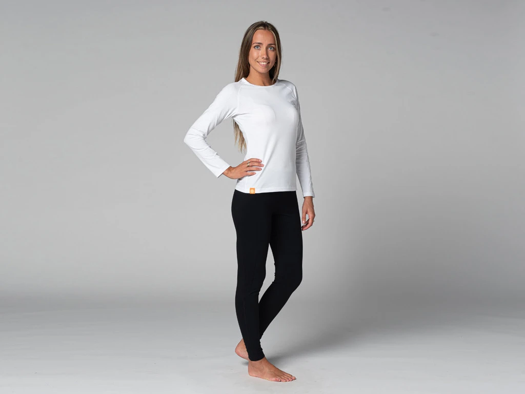 T-Shirt Tara M/L Ras Du Cou Bio Blanc - Yoga Femme en Coton Bio - Taille XS 36 6 T-Shirt Tara M/L Ras Du Cou Bio Blanc - Yoga Femme en Coton Bio - Taille XS 36 – Image 6