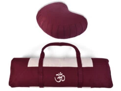 Tapis de Méditation Prune/Ecru Centaure - Kit Yoga Écologique et Confortable