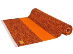 Tapis De Yoga Taj 100% Coton Bio - 2m x 66cm x 5mm Bordeaux/Safran | Écologique & Confortable