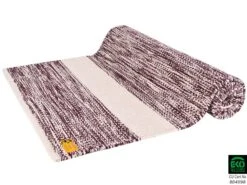 Tapis De Yoga Taj 100% Coton Bio - 2m x 66cm x 5mm Prune/Écru - Écologique & Confortable