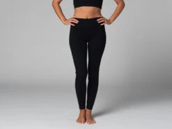 Yoga Legging avec Poche - Bio Noir - Taille XS (36) | Coton Bio Confortable