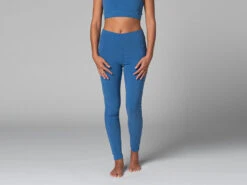 Yoga Legging avec Poche - Bio Bleu - Taille XS 36 - Coton Biologique pour Femme