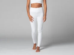 Yoga Legging avec Poches - Bio Blanc - Taille XS (36) - Vêtements de Yoga Femme en Coton Bio