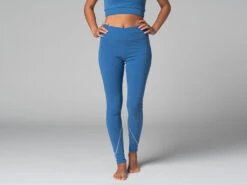 Yoga Legging Sport Bio Bleu Bleu XS 36 - Confort et Élasticité pour Votre Pratique de Yoga
