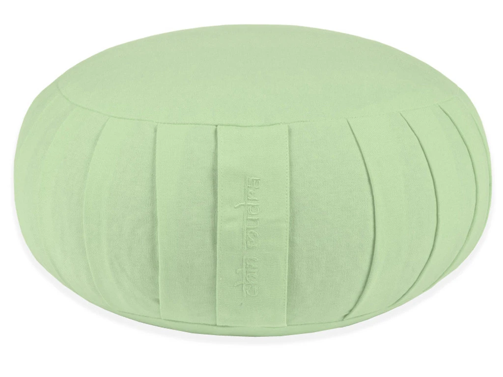 Zafu Confort 100% Coton Bio - Epeautre Vert Pastel | Coussins de Méditation Écologiques 1 Zafu Confort 100% Coton Bio - Epeautre Vert Pastel | Coussins de Méditation Écologiques